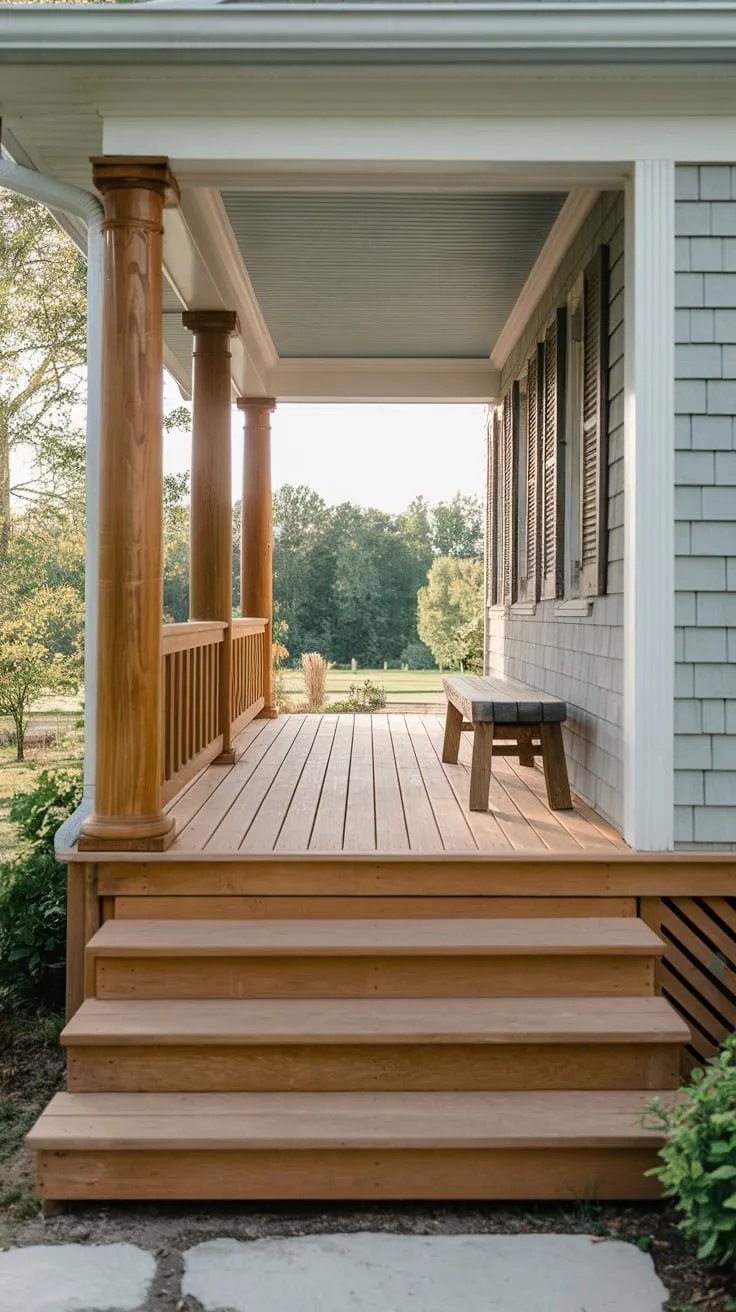 Charming Wooden Porch with Lush Views