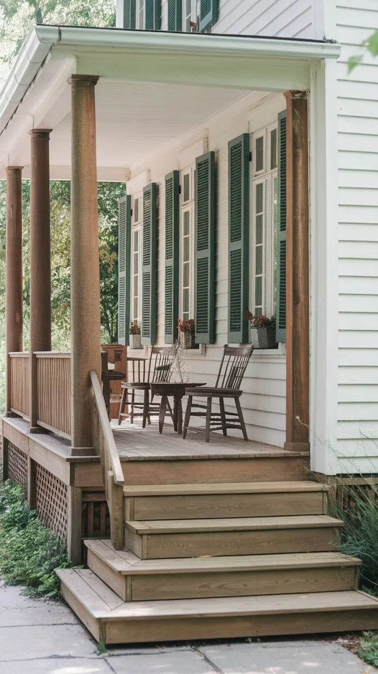 Inviting Front Porch with Greenery and Charm