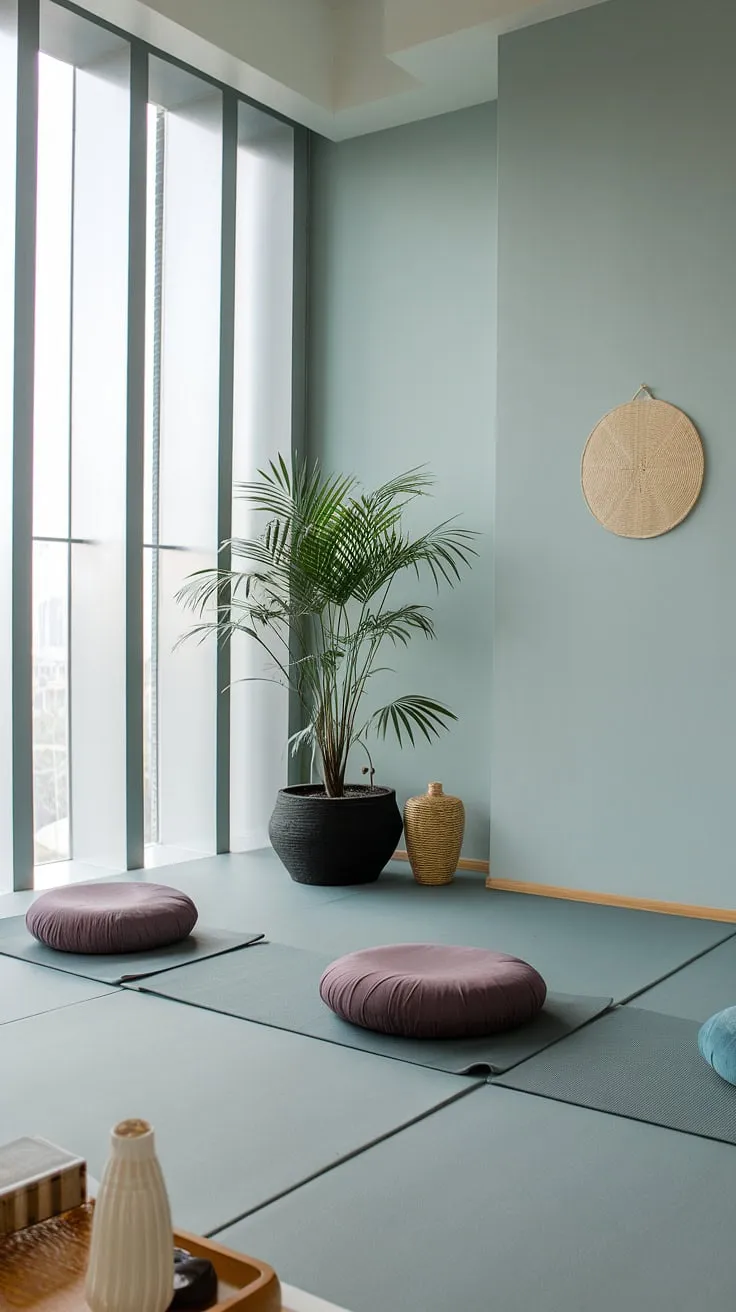 Escape the everyday in this calming apartment. A thoughtfully designed space, complete with a meditation area and lush greenery, invites you to unwind and reconnect. A true oasis of tranquility.