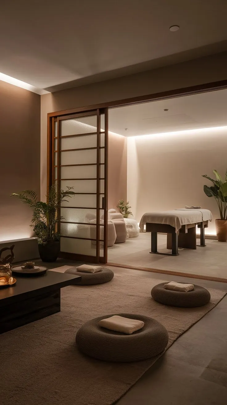 Step into serenity. A thoughtfully designed apartment where a calming meditation room flows effortlessly into a luxurious private spa. Experience the ultimate in self-care with this harmonious space, designed to nurture and restore. A place to unwind and reconnect with your inner peace.