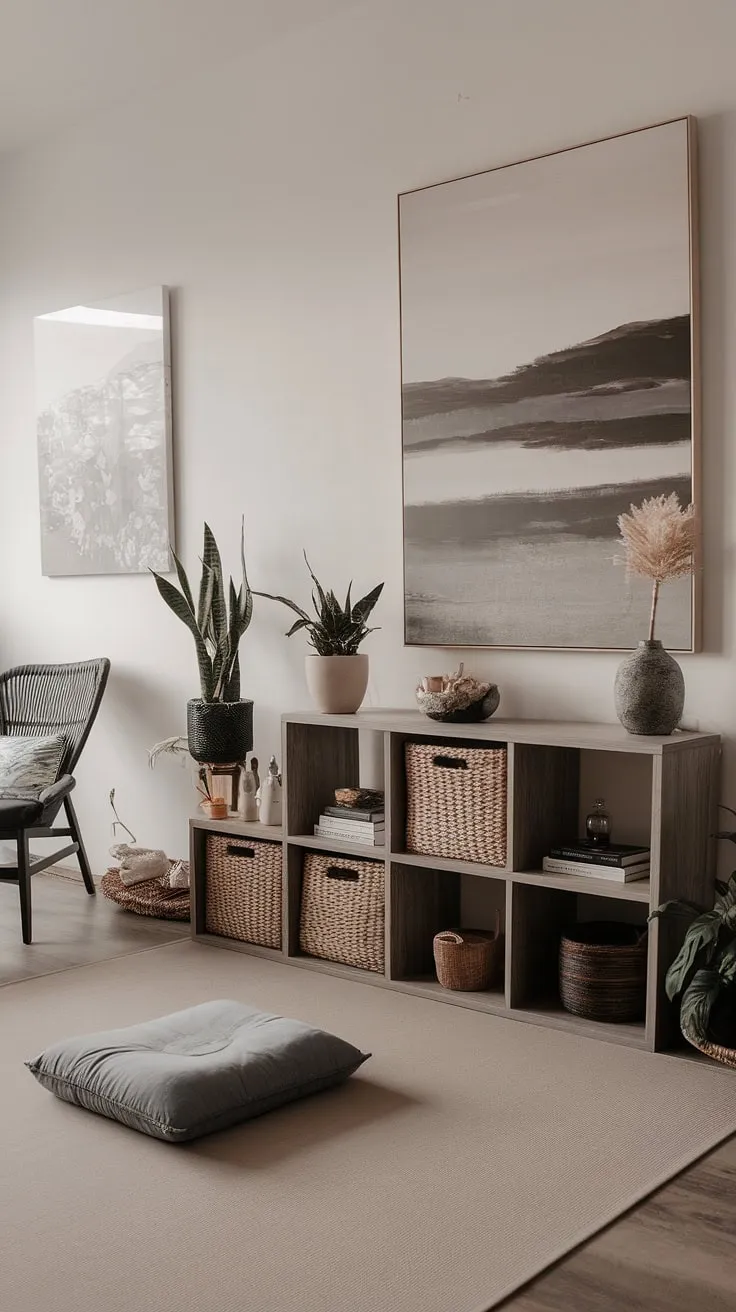 Escape the everyday in this zen-inspired haven. A thoughtfully designed space, featuring a calming color palette, a peaceful meditation area, and carefully chosen décor, invites you to unwind and reconnect with yourself. A true oasis of calm.