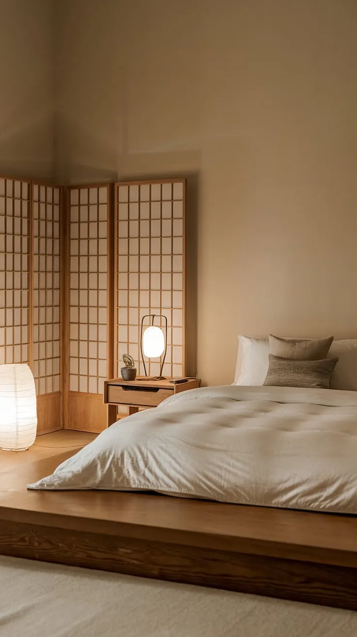 Escape the everyday in this zen-inspired haven. The subtle interplay of light and shadow, combined with the calming textures of wood and linen, fosters a sense of calm and tranquility. Let this space be your refuge, a place to nurture a well-being.