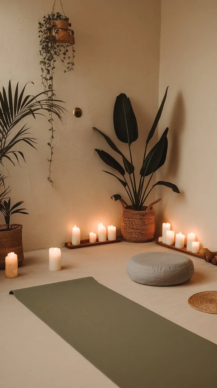 Find your center in this tranquil haven, where the gentle glow of candles and the serene presence of nature create the perfect atmosphere for yoga, meditation, and mindful living. A sanctuary for the soul, a space for self-discovery, and a place to reconnect with your inner peace. A true escape.