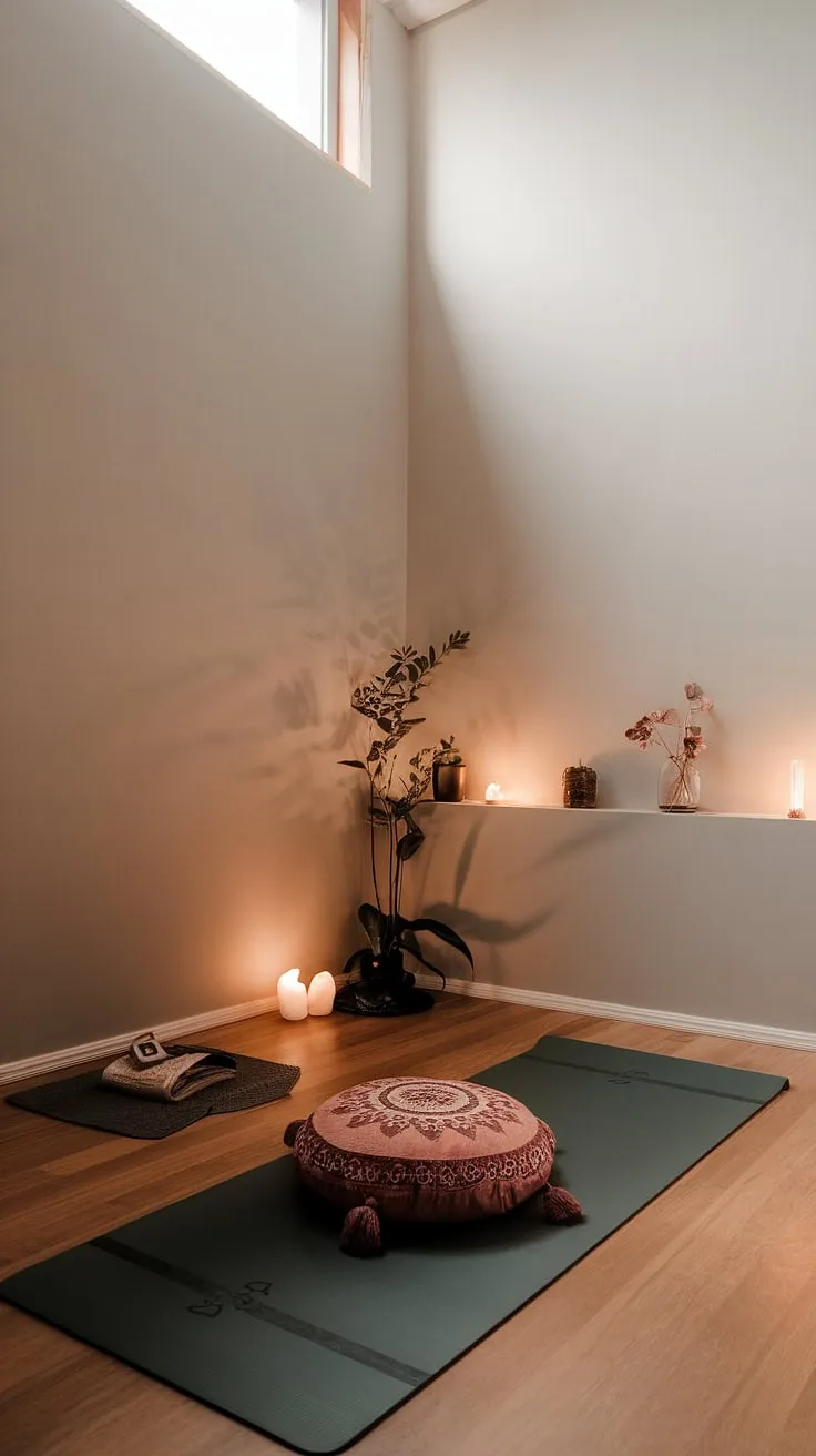 Find your center in this tranquil space. The soft light, the warm wood, and the gentle scent of candlelight create the perfect atmosphere for mindful movement and inner peace. A sanctuary awaits.