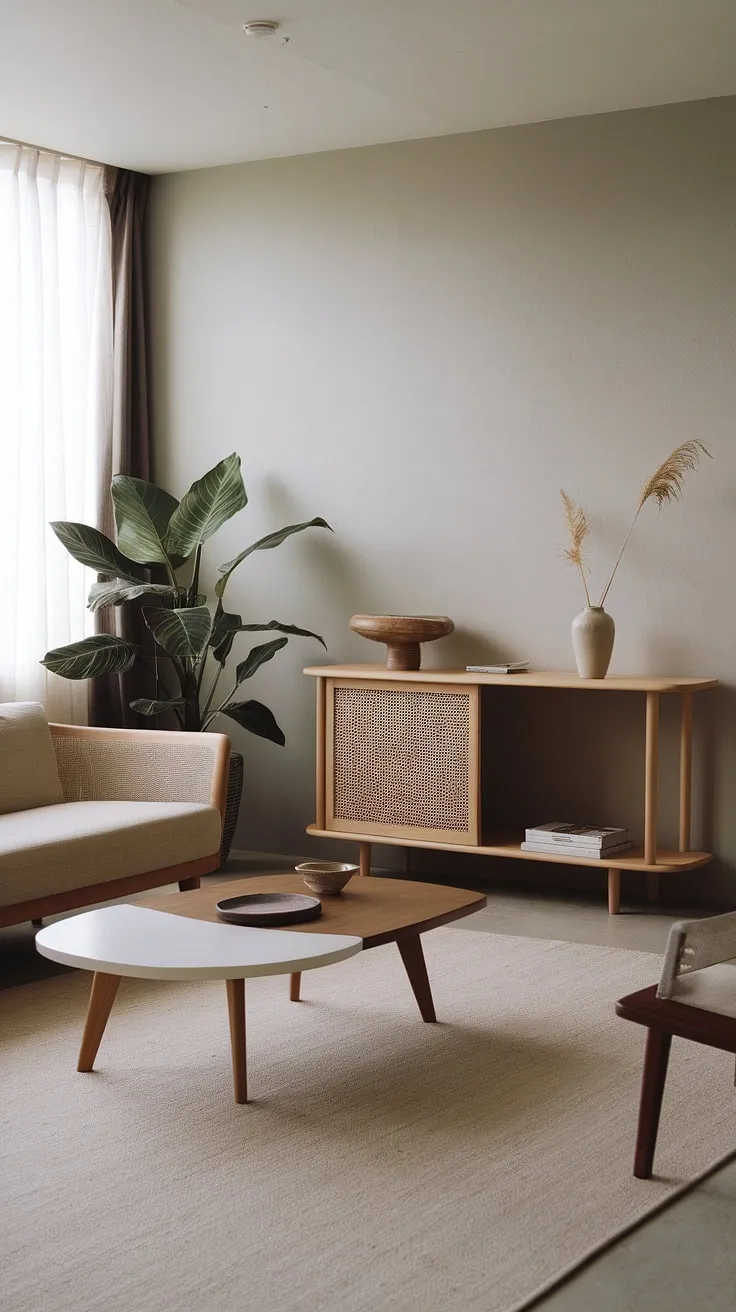 A sanctuary of calm. This Japandi-inspired space showcases the beauty of understated design. The soft textures, natural wood accents, and thoughtful placement of A few key pieces create a haven of tranquility, perfect for unwinding and reconnecting with oneself.