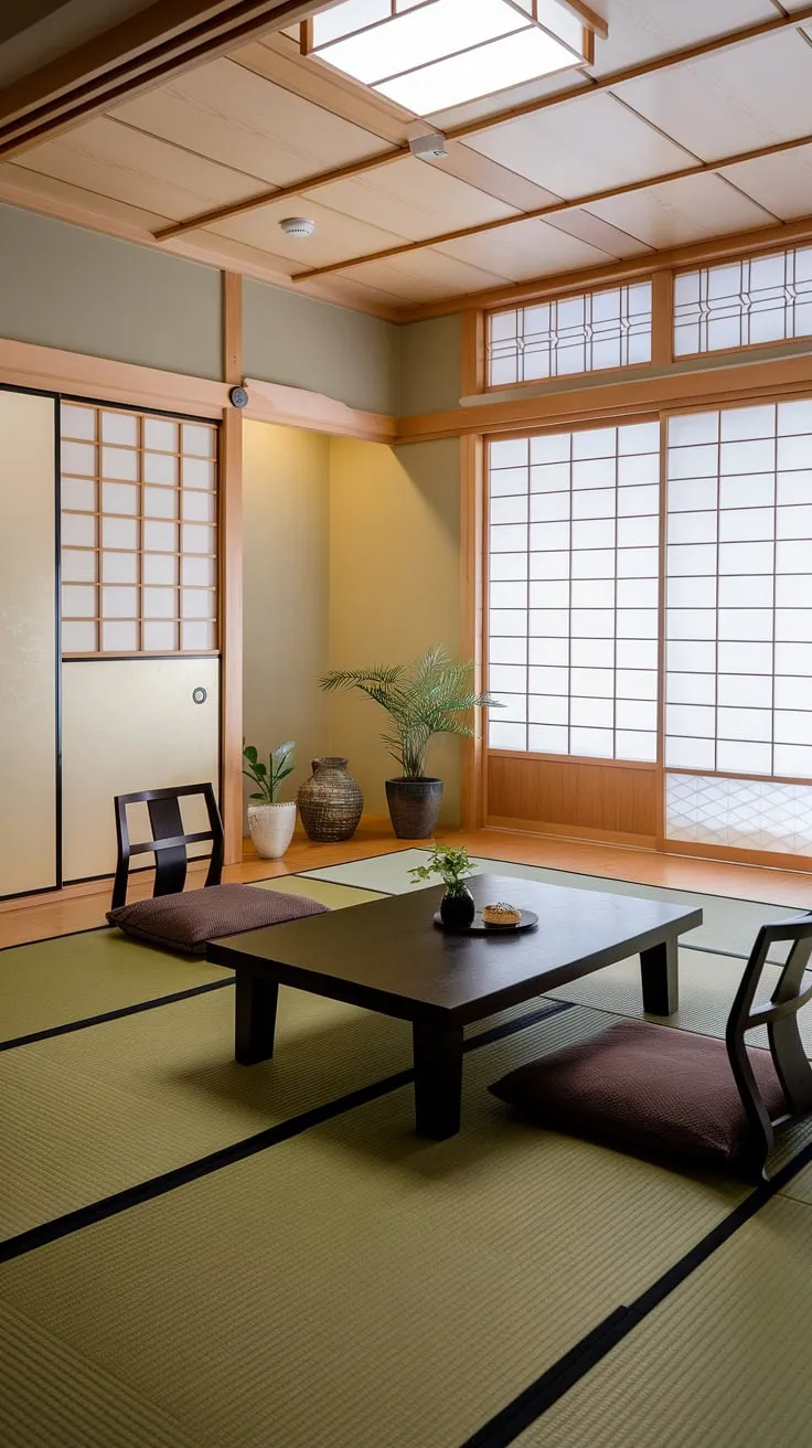 Escape the everyday in this serene Japanese-inspired office. The minimalist aesthetic, with its natural materials and calming color palette, promotes a sense of peace and focus. A space designed for productivity and well-being, it's a testament to the power of mindful design. A perfect blend of functionality and tranquility.