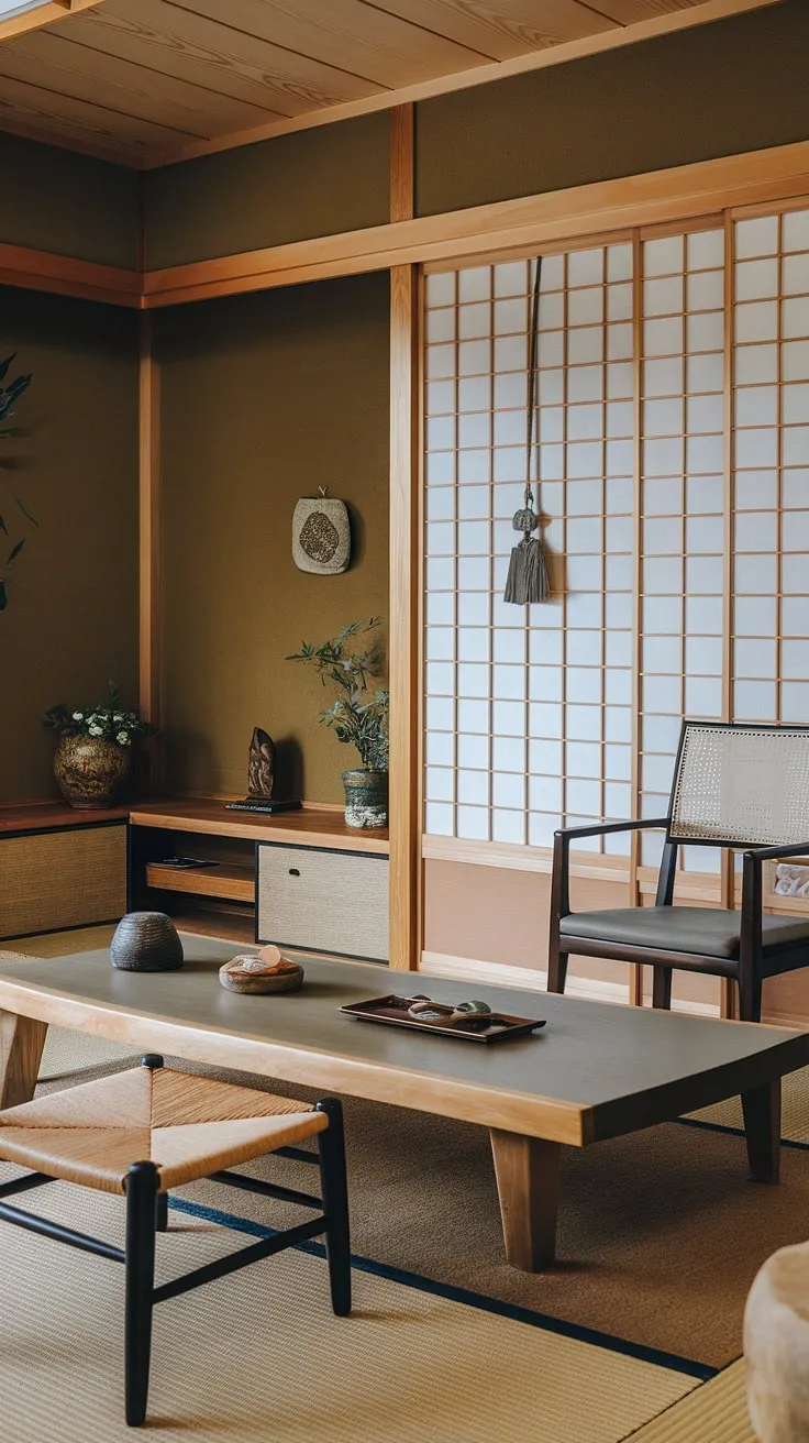 Escape the everyday in this tranquil Zen office. The handcrafted wooden furniture, calming color palette, and thoughtful placement of decorative elements create a sanctuary for focused work and mindful reflection. A haven of peace and productivity.