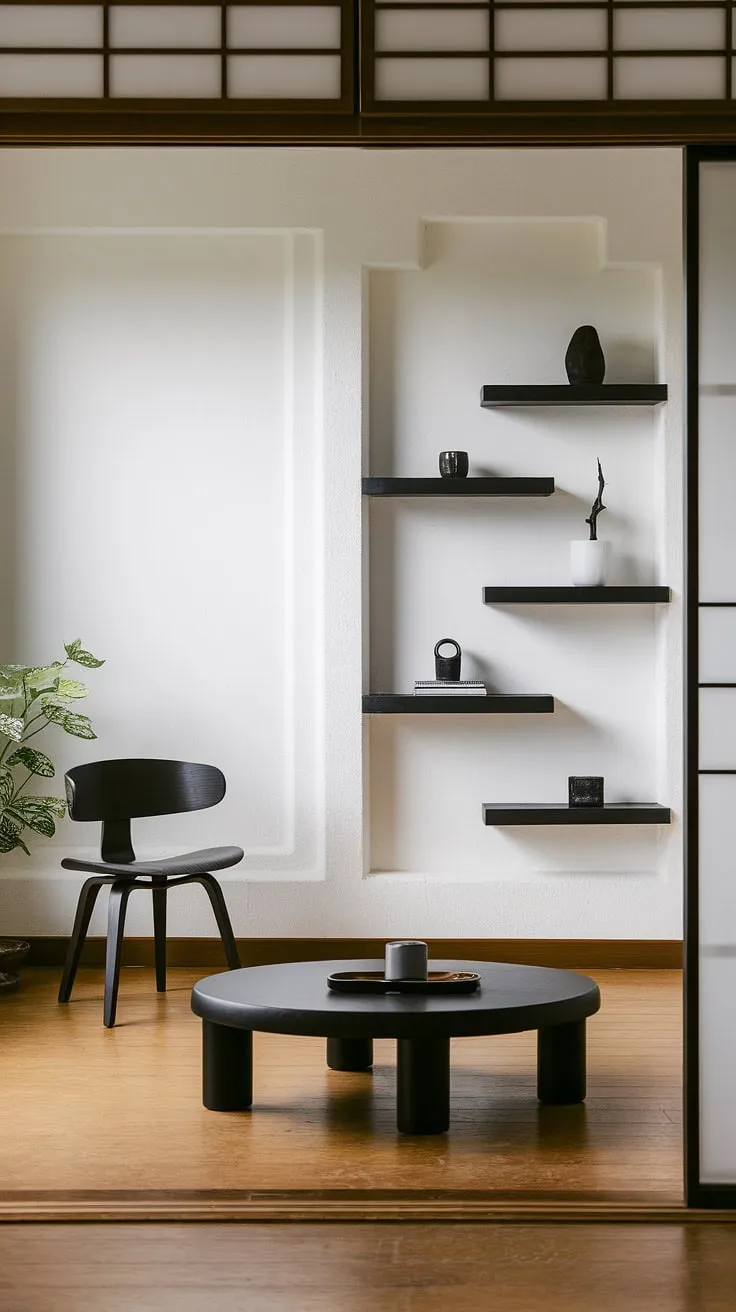 Find your focus in this serene workspace. The minimalist design, with its clean lines and natural wood floor, cultivates a sense of calm and inspires creative flow. A perfect blend of Japanese aesthetics and modern functionality.