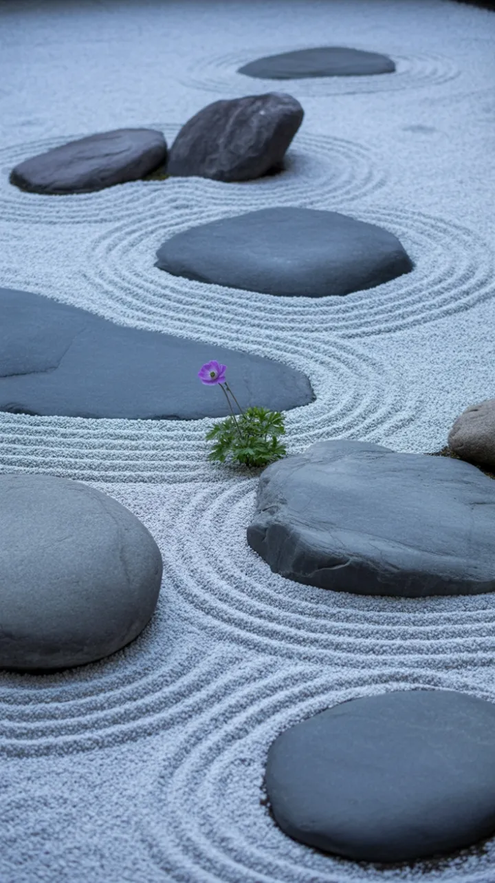 Silent Stones and a Single Purple Bloom