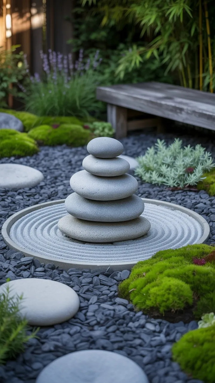 Zen Harmony – River Stones, Moss and Lavender
