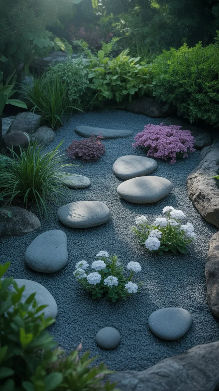 Whispers of Serenity in Stone and Bloom