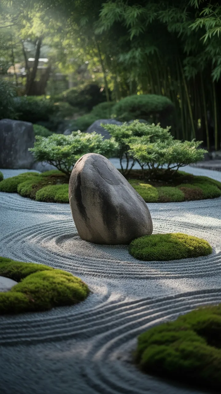 Granite Heart of a Tranquil Zen Garden